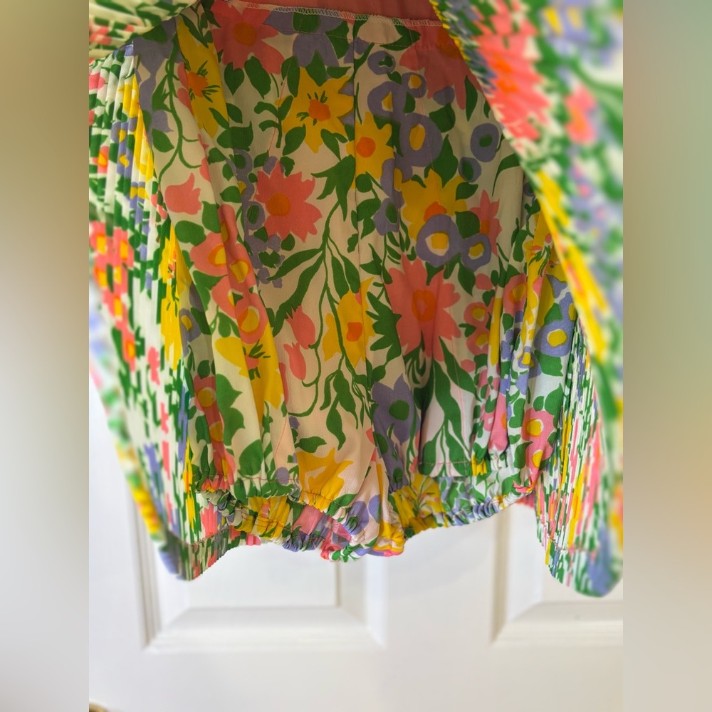 1960’s Vintage‎ Gabar Floral Multicolor Pleated Sunsuit Swimsuit Small Medium - Picture 4 of 12